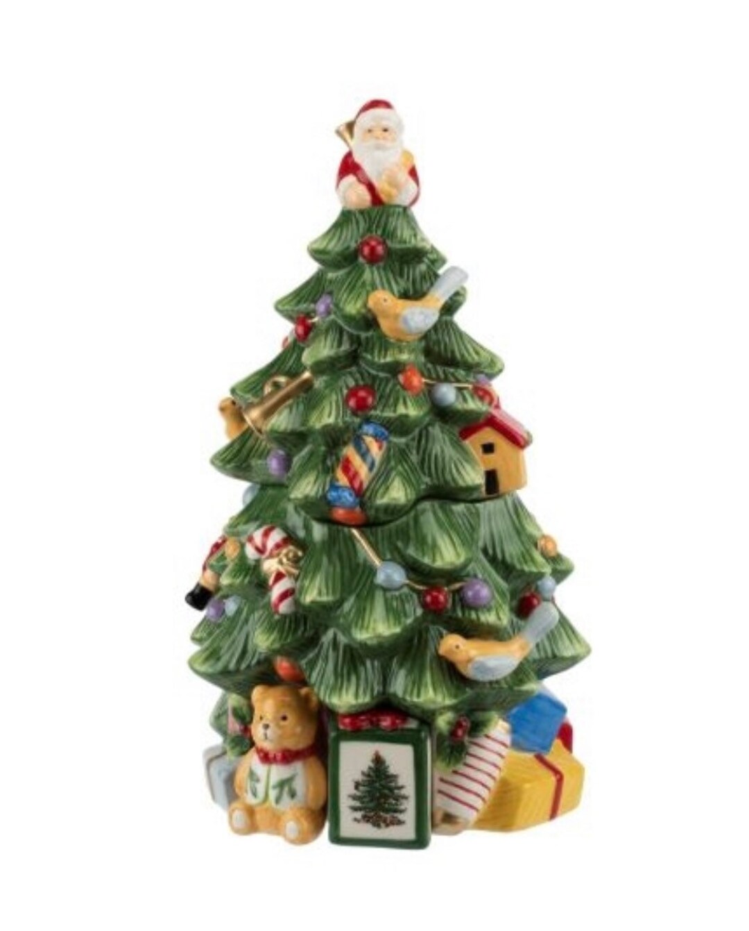 Spode 250th Anniversary Christmas Tree Figural Tree Cookie Jar Etsy