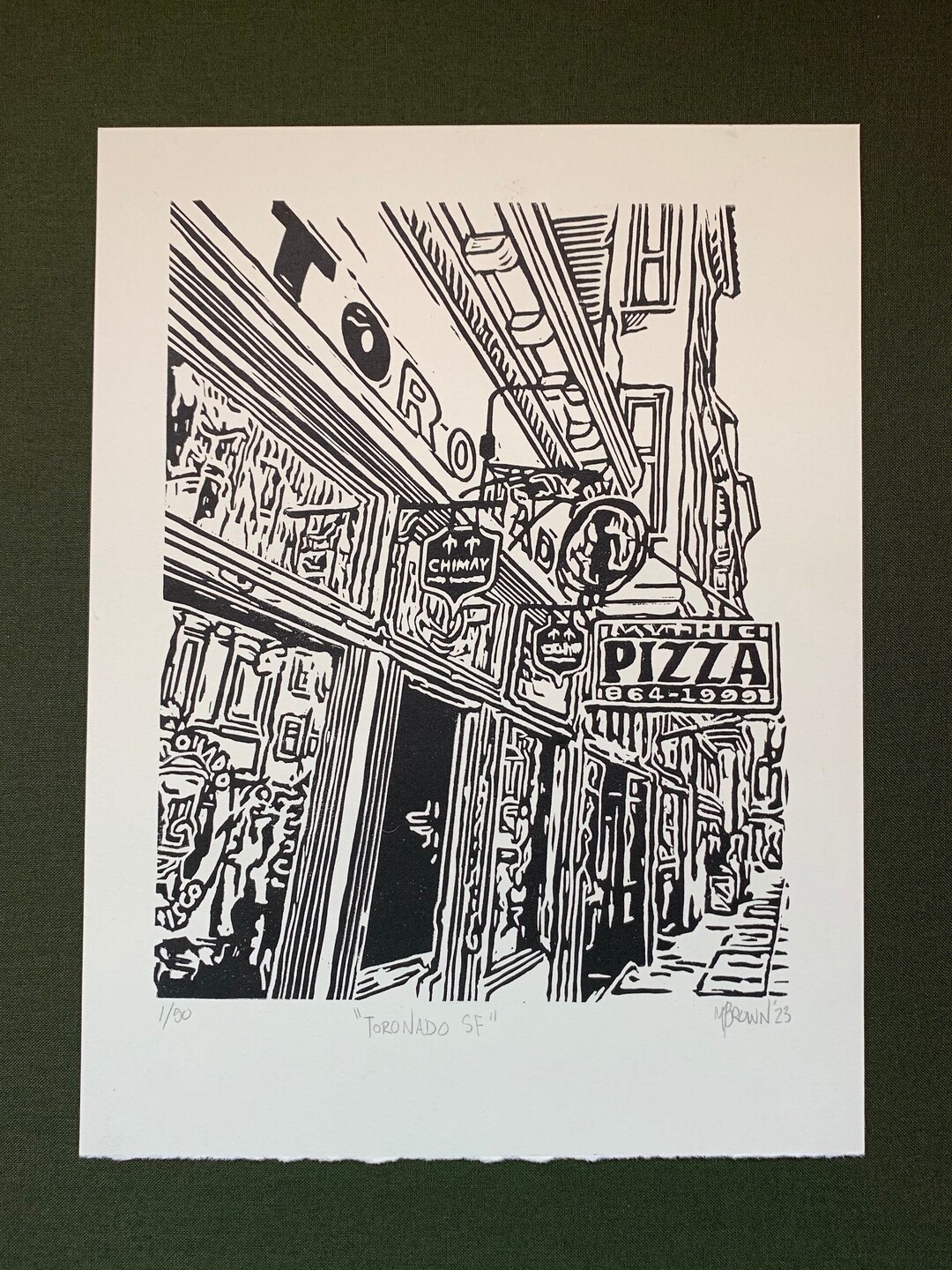 Toronado SF- Original Linocut, Handprinted, Dive Bar, San Francisco ...