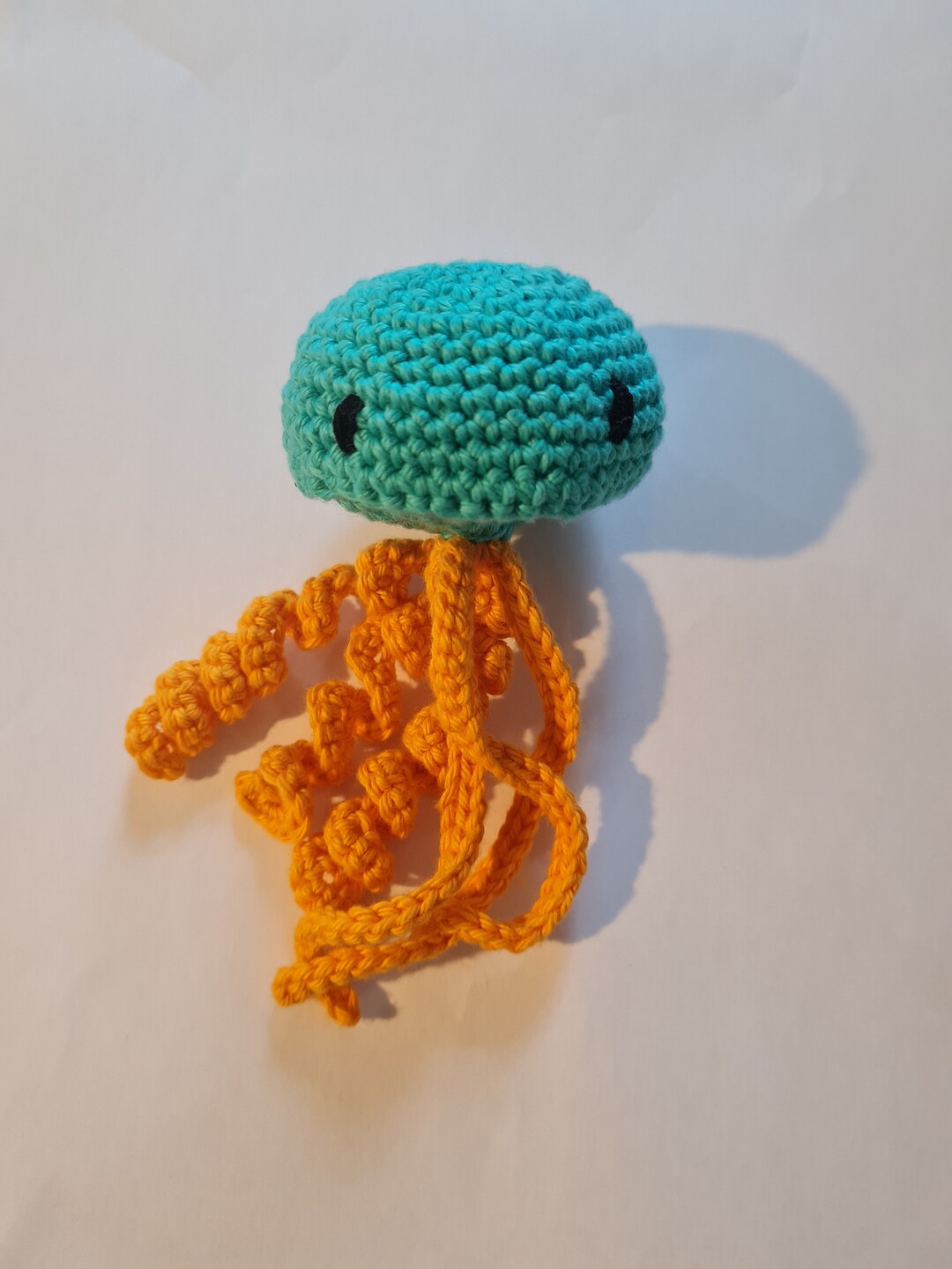Crochet Blue and Yellow Jellyfish Keychain Plushie Etsy