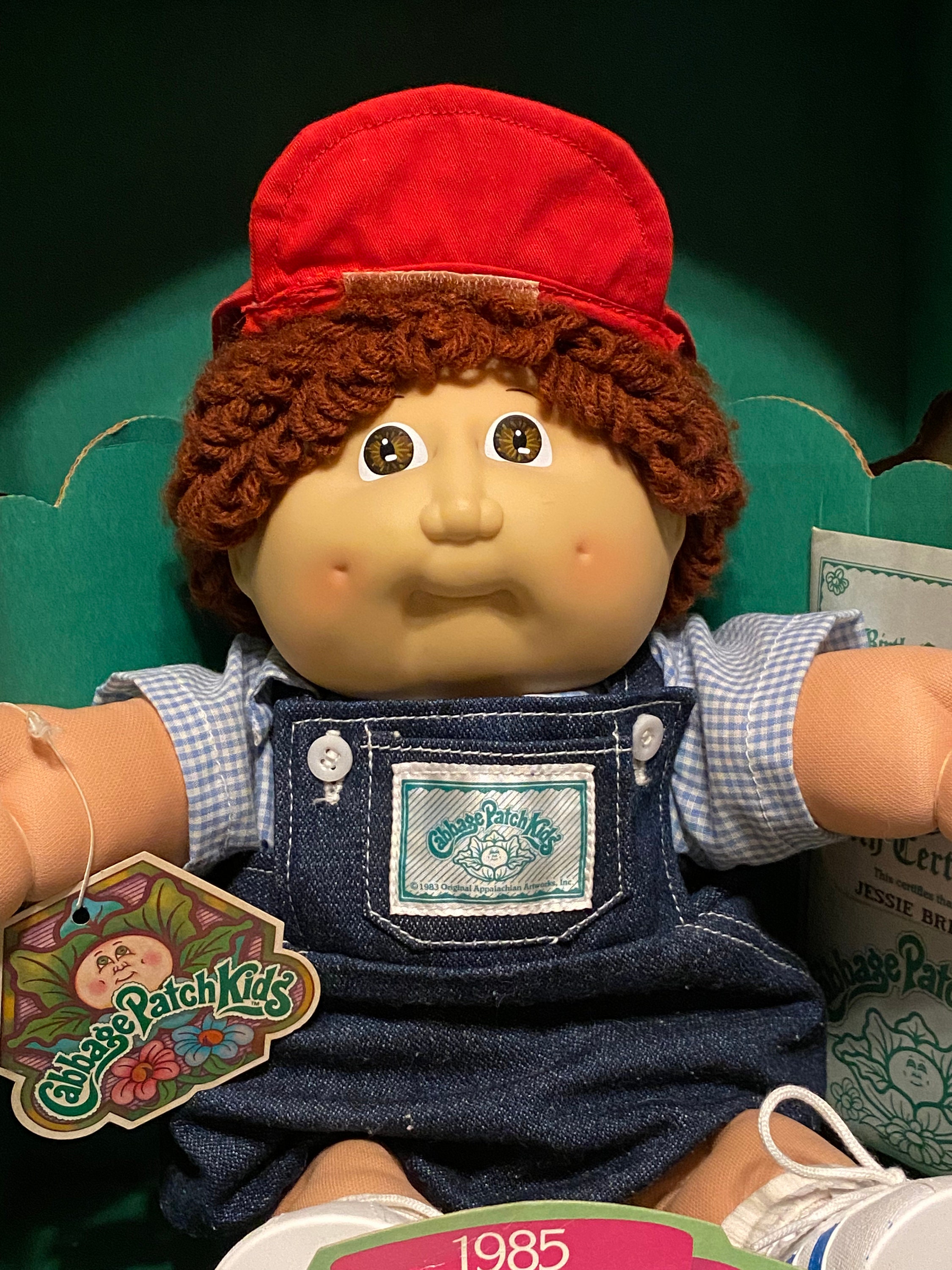 Vintage Cabbage Patch Kids Doll 1985 Brown Curly Hair Boy W - Etsy