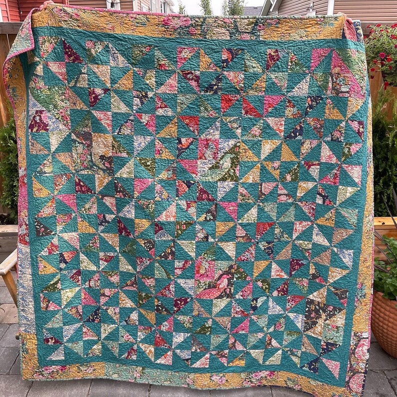 All the Colours Floral Quilt Etsy