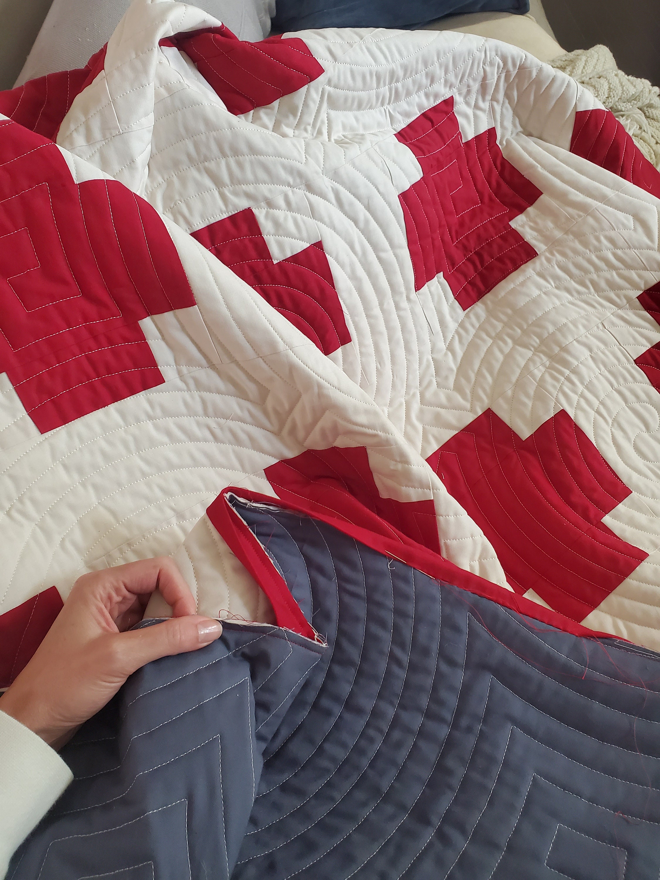 Swiss Cross Classic, Red and White Quilt Etsy