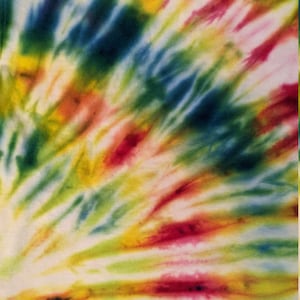 Adult Unisex Rainbow Side-Peacock Hand-Dyed Tie Dye Shirt