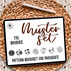 Procreate pattern brushes, brush set, 110 brushes