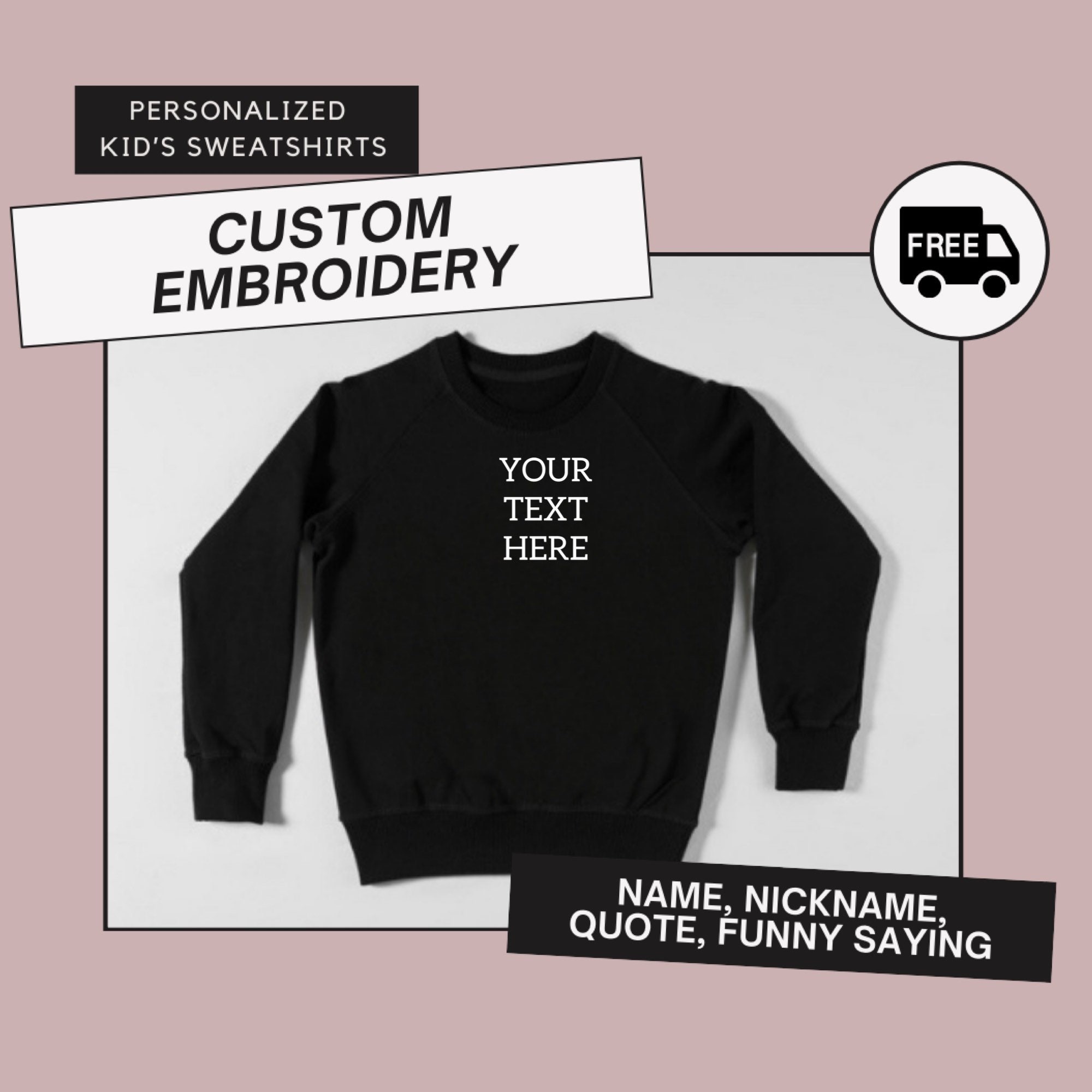 Custom Sweater Embroidered Kids 