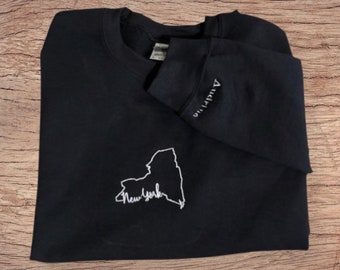 Custom New York sweatshirt, personalized New York sweatshirt, New York crewneck, New York pullover, custom embroidered sweatshirt, NY shirt