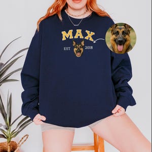 Benutzerdefiniertes Haustier-besticktes Sweatshirt | Personalisiertes Tierportrait Geschenk