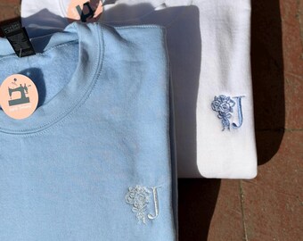 Custom Embroidered Initial Bouquet Sweatshirt