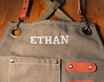 Custom Embroidered Apron, Personalized Name Apron