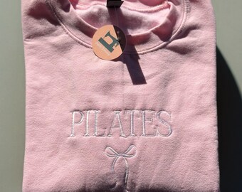 Embroidered Pilates Bow Sweatshirt