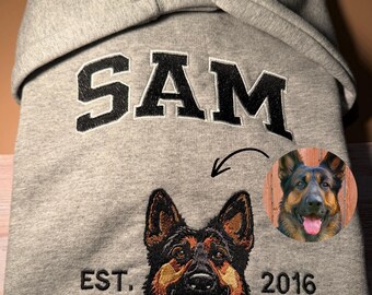 Custom Pet Embroidered Sweatshirt | Personalized Pet Portrait Gift