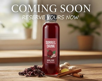 Coming Soon: Homemade Caribbean Sorrel Drink – Premium Glass Bottle – Artisanal & Refreshing (Pre-Launch)