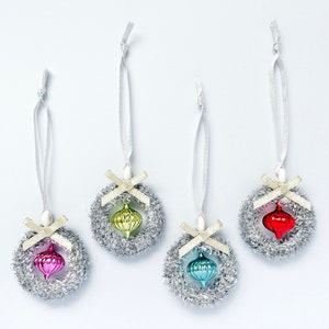 Mini Bauble Tinsel Wreaths Set of 4 image 1