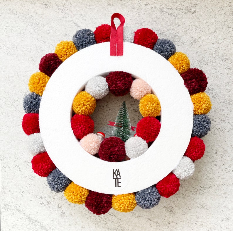 Christmas Pom Pom Wreath image 6