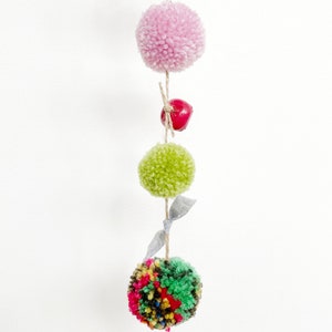 Boho Pom Pom y Bell Garland No.2 imagen 3