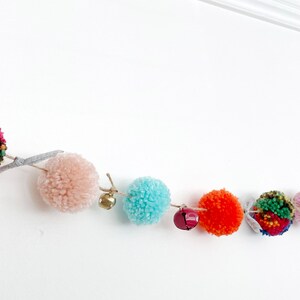 Boho Pom Pom y Bell Garland No.2 imagen 5