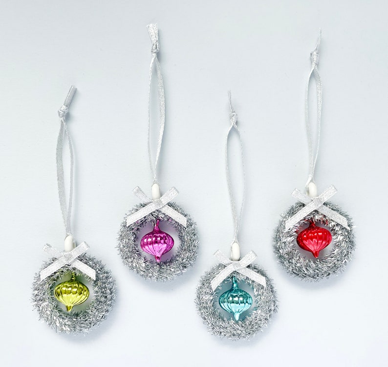 Mini Bauble Tinsel Wreaths Set of 4 image 6