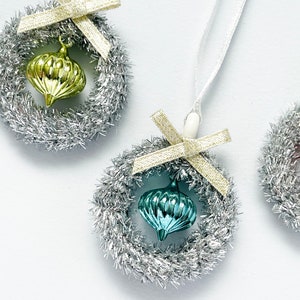 Mini Bauble Tinsel Wreaths Set of 4 image 2