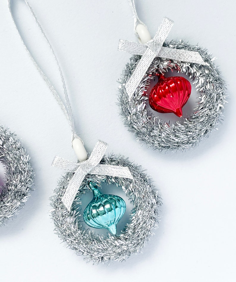 Mini Bauble Tinsel Wreaths Set of 4 image 8