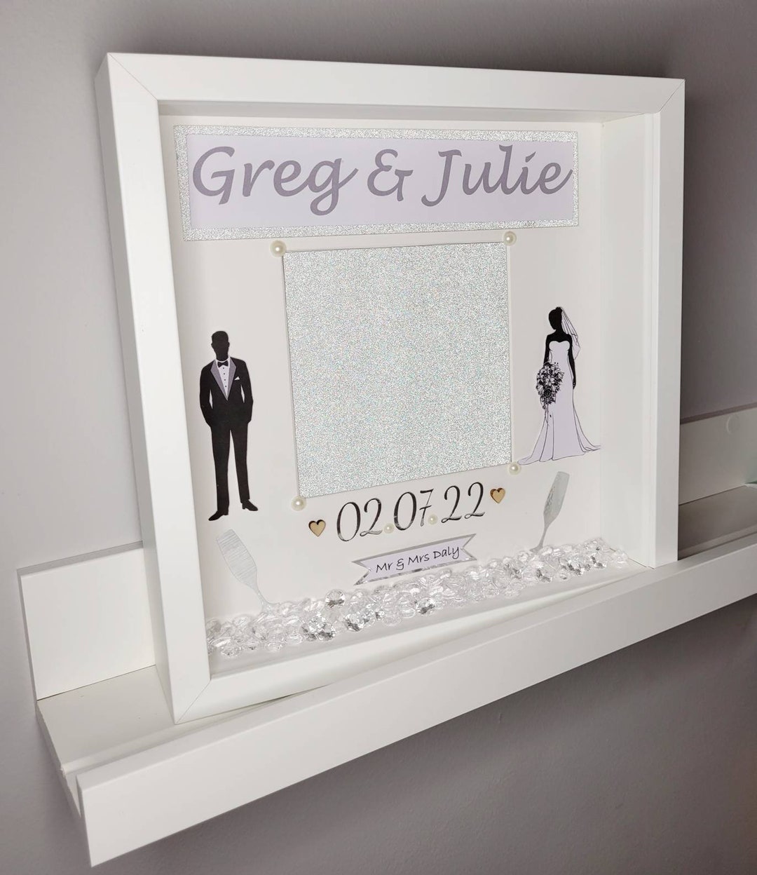 Keepsake Frame Wedding Gift Frame Engagement Gift Frame Mr & Mrs Gift