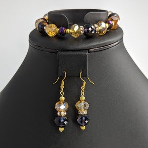 Purple Champagne Faceted Beads Jewelry Set