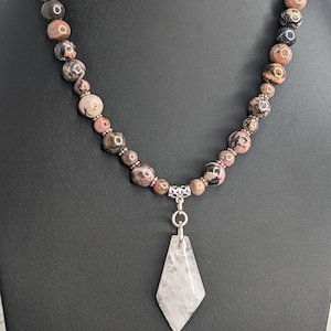 Rhodonite & Rose Quartz Pendant Necklace