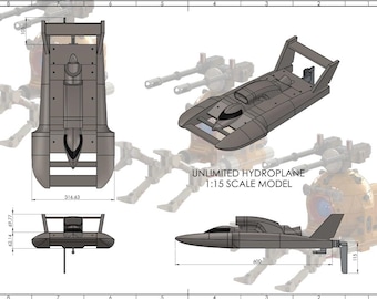 UNLIMITED HYDROPLANE 1:15 Scale 600mm Length - STL File Only