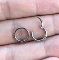 20G 18G 16G 14G Silver Color Surgical Steel HINGED Segment Nose Ring Septum Clicker Ring Daith Hoop