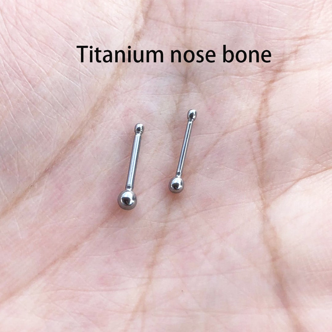18G 20G 8mm Length Plain G23 Titanium Nose Ring Bone NOSTRIL STUD