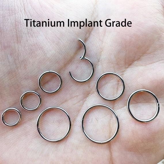 Implant Grade Titanium Hinged Nose Hoop Segment Clicker Ring Implant Grade Titanium Hinged Nose Hoop Segment Clicker Ring