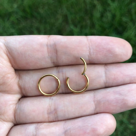 20ga Hinged Nose Hoop Segment Clicker Ring 20ga Hinged Nose Hoop Segment Clicker Ring