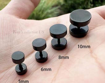 Pair of 8mm Organic Tamarind Wood Disk Earring Studs Pair of 8mm Organic Tamarind Wood Disk Earring Studs