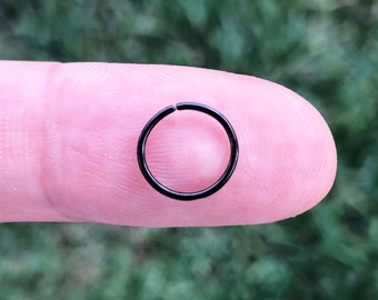Multi-Color Titanium Anodized Stainless Steel Open Ended Nose Ring Hoop 8mm 22G Multi-Color Titanium Anodized Stainless Steel Open Ended Nose Ring Hoop 8mm 22G