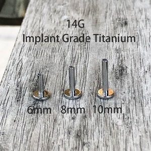 Implant titane de grade 23, 14 g, titane massif, 1,2 mm, filetage interne, labret Monroe, 3 mm, boule de 4 mm, titane, cartilage tragus image 2