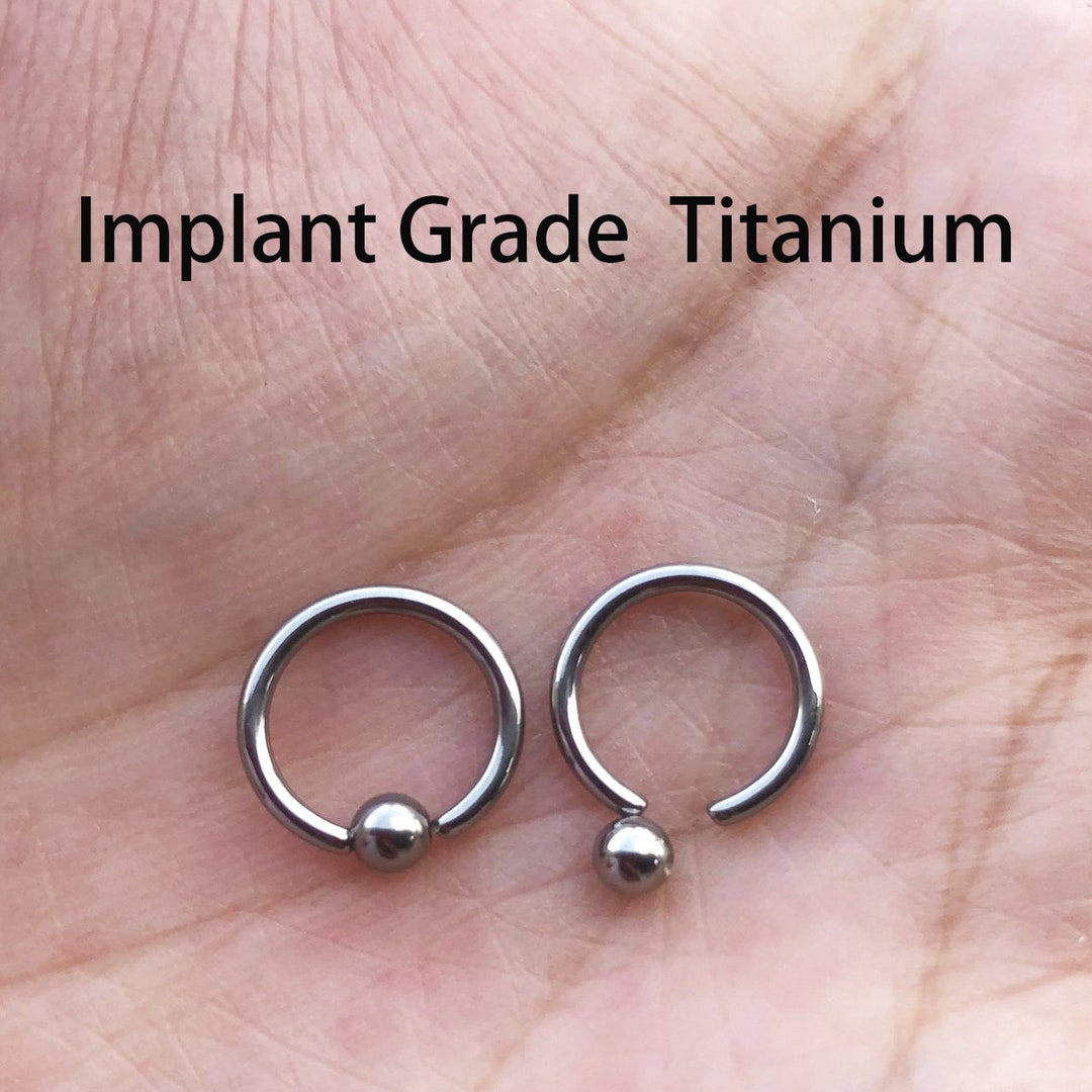 1 Pair 18G Titanium Gem Ball Closure Ring BCR Hinged Hoop Segment Ring