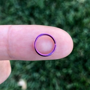 22G 20G 18G Pink Color Plated on Surgical Steel Twist open seamless Segment Nose Ring Septum Ring Daith Hoop 6mm 8mm 10mm