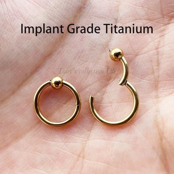 Anneau de nez BCR en titane de qualité implantaire 18G 16G 14G
