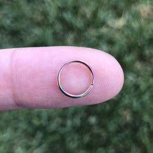 22G 20G 18G Rainbow Color Plated on Surgical Steel Twist open seamless Segment Nose Ring Septum Ring Daith Hoop 6mm 8mm 10mm