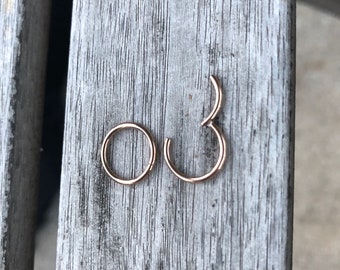 20G 18G 16G 14G Rose Gold Color Plated on Surgical Steel HINGED Segment Nose Ring Septum Clicker Ring Daith Hoop