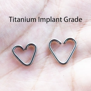 TITANIUM 16G Cute Heart Seamless Ring Cartilage Daith Tragus piercing jewelry 8mm 10mm diameter