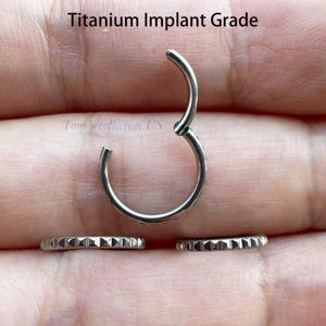16g Side Geometry Pyramid Cut Implant Grade Titanium HINGED Segment Nose Ring Septum Clicker Daith Hoop Tragus Cartilage 8mm 10mm