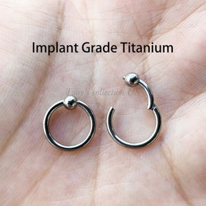 Anello per il naso con anello a perno con anello a perno con anello a perno con anello in titanio BCR Clicker 18G 16G 14G color argento
