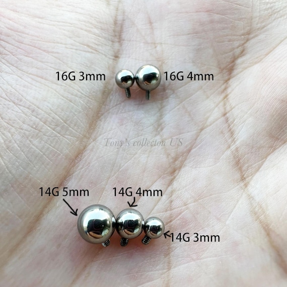 3mm, 4mm, 16g 14g Internally Threaded Implant Grade Titanium