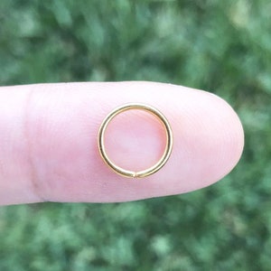 22G 20G 18G Gold Color Plated on Surgical Steel Twist open seamless Segment Nose Ring Septum Ring Daith Hoop 6mm 8mm 10mm 11mm