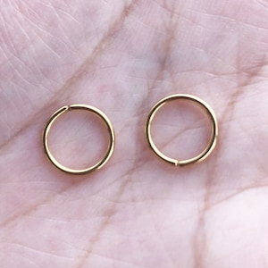 22G 20G 18G Gold Color Plated on Surgical Steel Twist open seamless Segment Nose Ring Septum Ring Daith Hoop 6mm 8mm 10mm 11mm