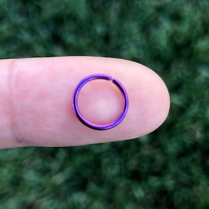 22G 20G 18G Purple Color Plated on Surgical Steel Twist open seamless Segment Nose Ring Septum Ring Daith Hoop 6mm 8mm 10mm