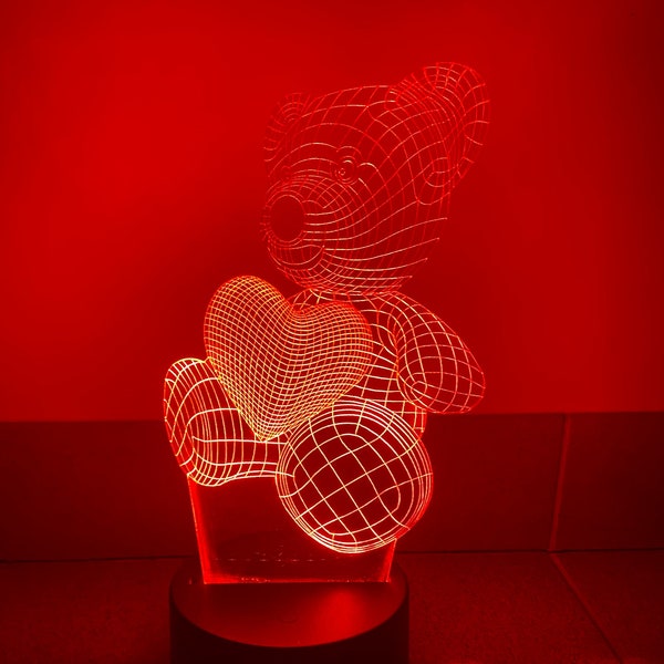 Teddy Bear Lamp Etsy