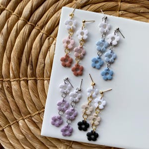 Daisy Chain Dangle Earrings, Spring Earrings, Boho Chic Jewelry, Daisy Jewelry, Dangly Earrings, Floral