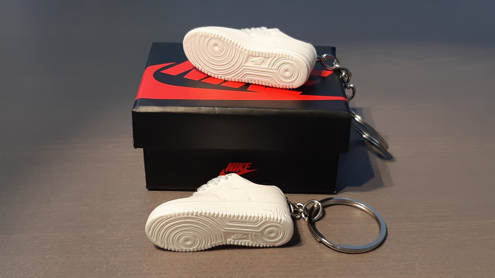 Mini Sneaker 3D Nike Air Force 1 white Costumized Keychain Etsy