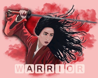 Woman-warrior drawing.Drawing without background. Girl with sword no background. Samurai girl. Drawings girl for the diary.